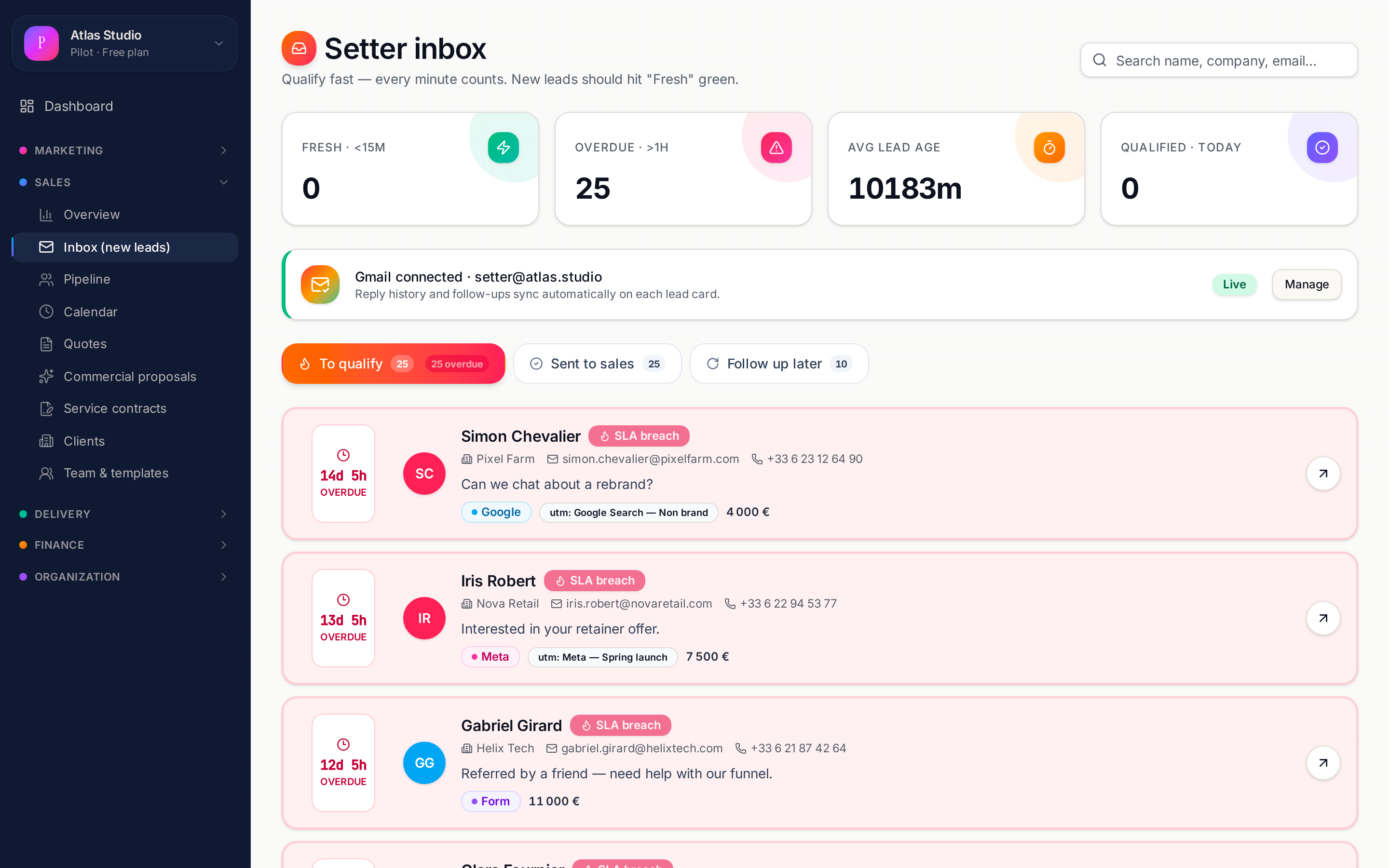 A CRM your team will actually use.